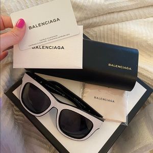 Balenciaga cracked square sunglasses